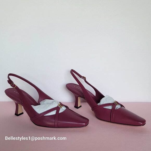 COACH Rowyn Smooth Leather Slingback Pumps- Pink- Women’s Size 8.5B ⭐ - Picture 2 of 16